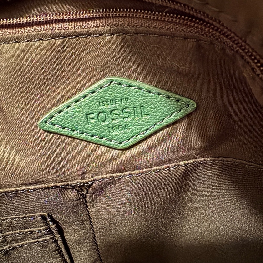 Fossil Forest Green Leather Tote - Picture 3 of 6